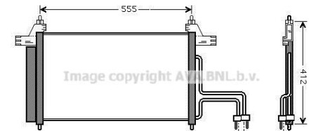 Радиатор кондиционера FIAT: STILO (192) 1.2 16V (192XA1B)/1.4 16V/1.6 16V/1.6 16V (192XB1A)/1.8 16V - (46745840) AVA COOLING FT5253D