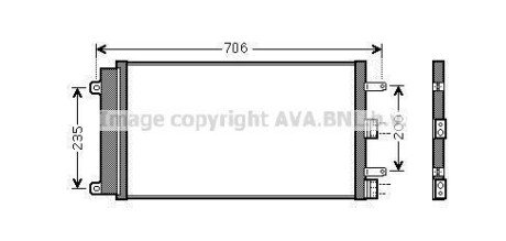 Конденсатор кондиціонера DOBLO 14i MT 05 (AVA) - (51758873, 51801843) AVA COOLING FT5342D (фото 1)