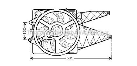 Ava вентилятор радіатора amarok, caddy iii, golf v,vi, passat, touran, skoda octavia ii, supe - AVA COOLING FT7530