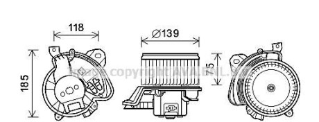 Электродвигатель - (55702444, 1845152, 1845114) AVA COOLING FT8433