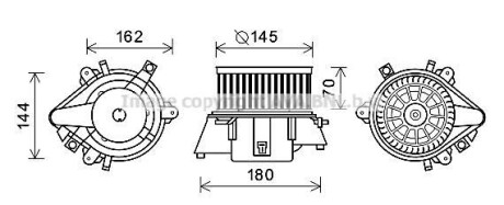 Вентилятор отопителя салона Fiat Doblo I 01>10 AC+ AVA - (46722956) AVA COOLING FT8438