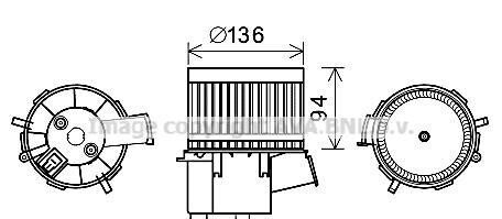 Вентилятор отопителя салона Fiat 500 (08-)/Ford KA (08-16) AVA - AVA COOLING FT8448