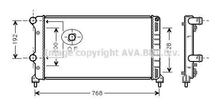 Радиатор охлаждения двигателя Fiat Doblo 1,3d, 1,9d 01>10 MT AC+/- AVA - AVA COOLING FTA2250