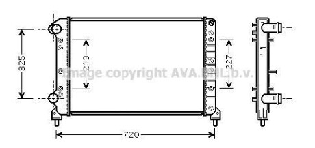 Радіатор охолодження двигуна Fiat Doblo I 1,2i 1.9D 01>10, 1,4i 1,6-16V 09/05>10 MT AC- AVA - AVA COOLING FTA2261