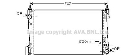 Радиатор, охлаждение двигателя - (1300297, 13313296, 55704136) AVA COOLING FTA2311 (фото 1)