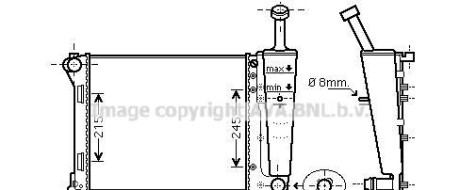 Радиатор охлаждение двигателя - (1559504, 51787115) AVA COOLING FTA2345