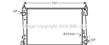 Радиатор, охлаждение двигателя - AVA COOLING FTA2401