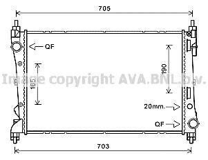 Радиатор охлаждения двигателя Fiat Doblo Opel Combo 10> 1,3 MJet 1,4i MT AC+/- AVA - AVA COOLING FTA2449