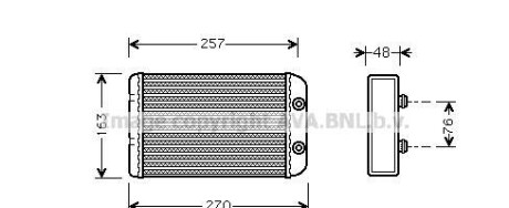 Радиатор отопителя FIAT: BRAVO 1.4/1.9 D MULTIJET/2.0 D MULTIJET 07-, STILO (192) 1.2 16V (192XA1B)/ - (46723450) AVA COOLING FTA6254