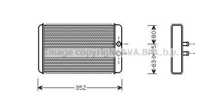 Радиатор отопителя салона Citroen Jumper Fiat Ducato Peugeot Boxer 2,0d 2,2d 2,8d 02> AVA - AVA COOLING FTA6265