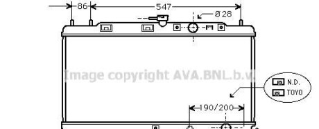 Радиатор, охлаждение двигателя - (19010PM3305, 19010PM4003, 19010PM4004) AVA COOLING HD2047