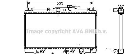 Радиатор, охлаждение двигателя - AVA COOLING HD2071