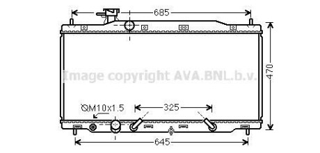 Радиатор охлаждения двигателя Honda CR-V (07-12) 2,4i AT AVA - AVA COOLING HD2269
