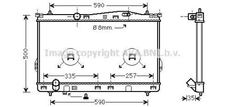 Радіатор охолодження двигуна Hyundai Trajet (01-07) MT AVA - (253103A100, 253103A101, 253103A000) AVA COOLING HY2077 (фото 1)