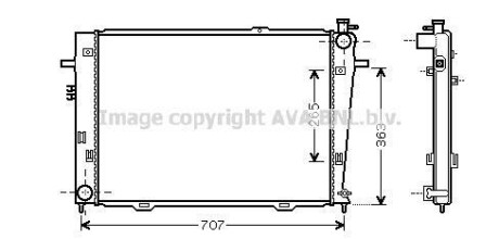 Радиатор охлаждения двигателя Hyundai Tucson (05-10) 2,0d 2,0i 2,7i 4AT/MT (HY21 - AVA COOLING HY2126