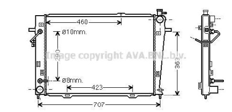 Радіатор охолодження двигуна AVA - (253102E700, 253102E710, 253102E711) AVA COOLING HY2167