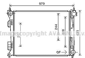 Радіатор охолодження двигуна Hyundai Accent (11-17) 1.6 CRDi AT AVA - AVA COOLING HY2270