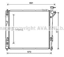 Радиатор охлаждения двигателя Hyundai Santa Fe 2,2d 09> 13> AT AVA - (253102P360, 253102B990, 253102B970) AVA COOLING HY2339