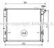 Радиатор охлаждения двигателя Hyundai Santa fe 2,2d 06>, 2,0d 2,2d 13> - (253102B850) AVA COOLING HY2346 (фото 1)