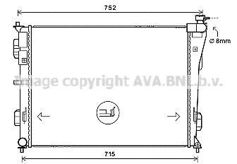 Радіатор, Система охолодження двигуна - (253103S000, 253103S001) AVA COOLING HY2379 (фото 1)