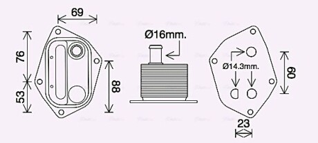 Радиатор масла - ((264102A150, 264102A100, 264102A650)) AVA COOLING HY3459