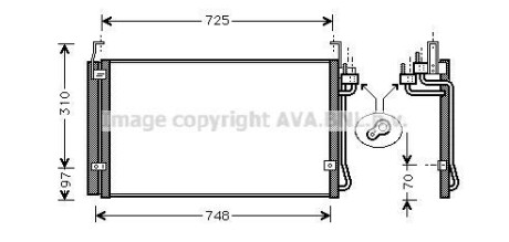 Фото товара Радіатор кондиціонера AVA COOLING HY5071D : Купить на tto.com.ua