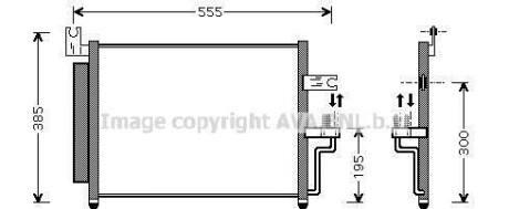 Радиатор кондиционера HYUNDAI: ACCENT (LC) 1.3/1.5/1.6 00-, ACCENT седан (LC) 1.3/1.5/1.6 99-02 - AVA COOLING HY5081D