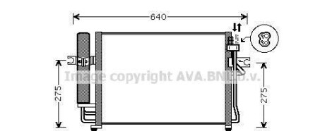 Радиатор кондиционера hyundai getz (tb) 1.5 crdi1.5 crdi gls 02- - (976061C000, 976061C100, 976061C350) AVA COOLING HY5090D