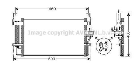 Радіатор кондиціонера - ((976062D100, 976062D000, 976062D500)) AVA COOLING HY5092D