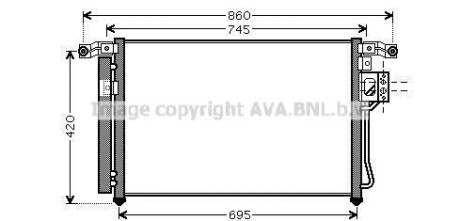 Радіатор кодиціонера - (976062B200, 976062B000, 976062B100) AVA COOLING HY5176D