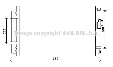 Радіатор кодиціонера - (976062W500, 976062W501) AVA COOLING HY5344D