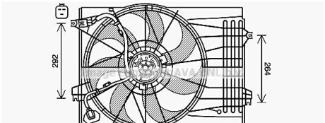 Ava hyundai вентилятор радіатора (дифузор в зборі) tucson 2.7 04-, kia - AVA COOLING HY7572