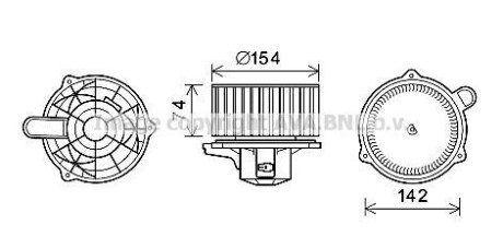 Вентилятор отопителя салона Hyundai Santa Fe II (06-), iX55 (09-), Veracruz (09-) AVA - AVA COOLING HY8348