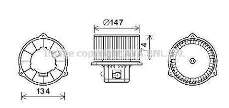 Вентилятор обігрівача салону Hyundai Santa Fe 2.0i 2.4i 2.7i (00-) AVA - AVA COOLING HY8354