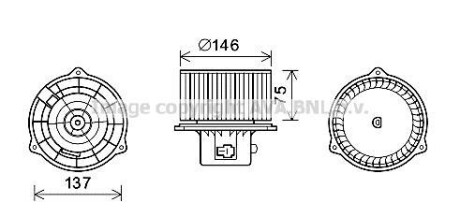 Вентилятор обігрівача салону Hyundai Matrix (01-) AVA - AVA COOLING HY8403