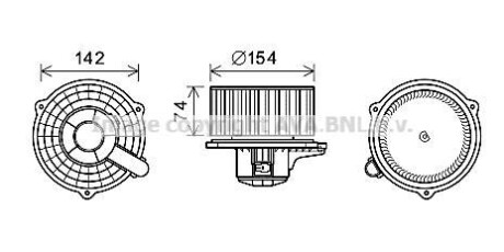 Вентилятор обігрівача салону Hyundai Grand Starex, H-1 (07-) AVA - AVA COOLING HY8425