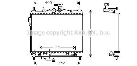 Радіатор охолодження двигуна HYUNDAI GETZ (2002) 1.6 (Ava) - (253101C350, 253101C356) AVA COOLING HYA2102 (фото 1)