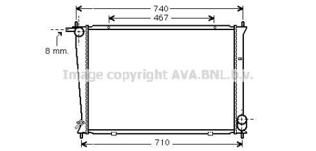 Радиатор, охлаждение двигателя - (253104A010, 253104A100, 253104A110) AVA COOLING HYA2148