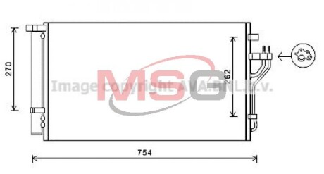 Конденсор кондиционера Hyundai iX35/ KIA Sportage (AVA) - (676062Y501, 976062Y500, 976062Y501) AVA COOLING HYA5279D