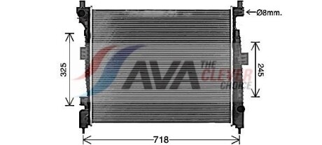 Фото 2 - Радиатор охлаждения двигателя AVA COOLING JE2088