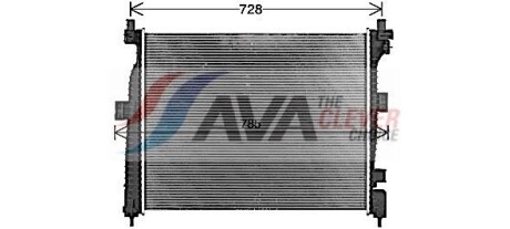 Радиатор охлаждения двигателя Jeep Grand Cherokee (10-) 3,0d 3,6i AVA - AVA COOLING JE2088
