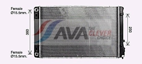 Ava hyundai радіатор системи охолодження двигуна ioniq 1.6 gdi hybrid 16-, kia - AVA COOLING KA2332