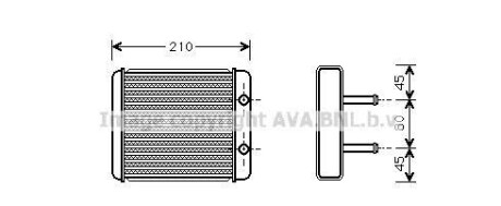 Теплообменник, отопление салона - (ok55261r01, ok55261r01a, ok55261r02a) AVA COOLING KA6008