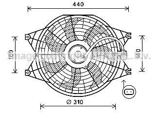 Вентилятор радіатора KIA SORENTO (2003) (AVA) - AVA COOLING KA7537