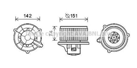 Вентилятор отопителя салона Kia Rio (00-05) 1.3i 1.5i AVA - AVA COOLING KA8224