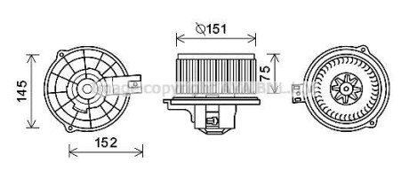 Вентилятор отопителя салона Kia Rio (05-10) AVA - AVA COOLING KA8234