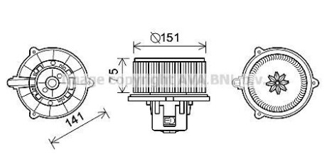 Вентилятор обігрівача салону Kia Cerato 1.6i 2.0i (04-) AVA - AVA COOLING KA8247