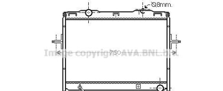 Радиатор охлаждения двигателя Kia Sorento (02-11) 2.5 CRDi AVA - AVA COOLING KAA2128