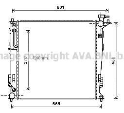Радиатор охлаждения двигателя Kia Sportage (10-15) 2,0d 6AT AVA - AVA COOLING KAA2214