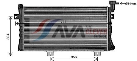 Радіатор охолодження 21214 (інж) алюм (NISSENS) AVA - AVA COOLING LA2024